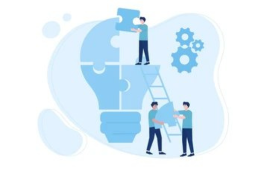 Person using computer with data visualizations